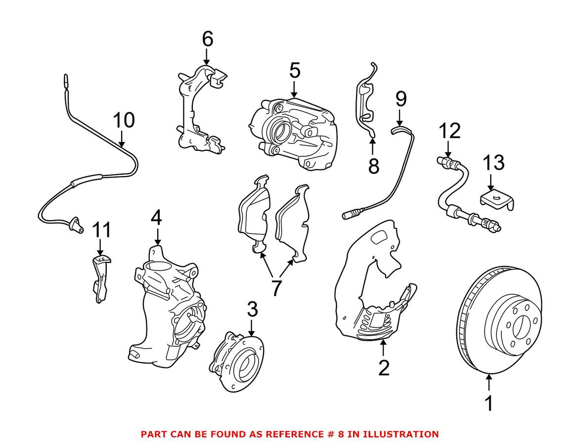 BMW Disc Brake Pad Retaining Clip - Front 34111163488